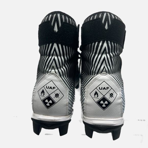 Under Armour Black White UAF Hightop Cleats Mens size 13 - Picture 6 of 9
